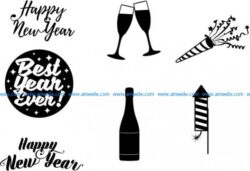corel drawing design themed happy new year