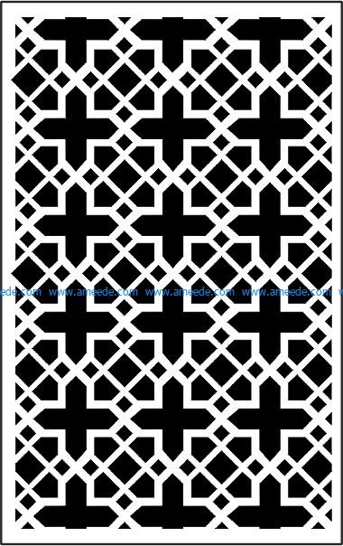 decorative panel screen cross file .cdr and .dxf free vector download for CNC cut