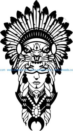 drawing of the tribal chief tribal woman