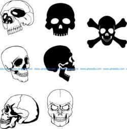 drawings of human skulls symbolizing death