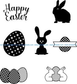 drawings of objects and decorations for Easter