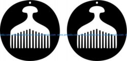 earring shaped circular design with an ancient comb