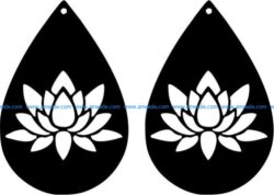 earring shaped teardrop shaped with lotus flower