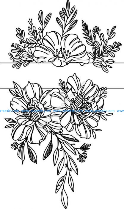 engraving laser flower pattern