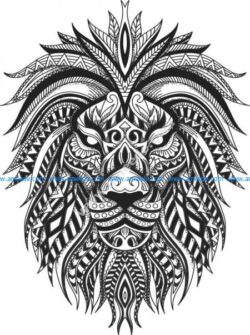 floral lion vector