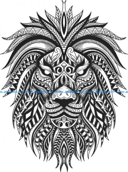 floral lion vector