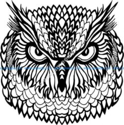 floral owl vector art