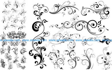 floral swirl vector