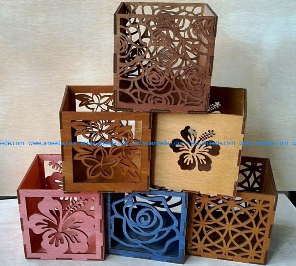 Floral engraving box pattern