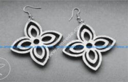 earrings with four-pointed flower shape