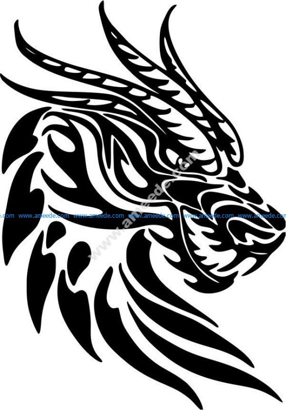 Dragon Head Vector Art