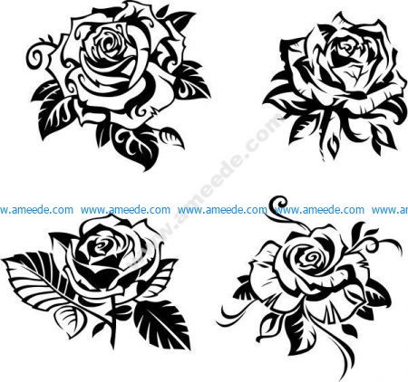 rose vector carving