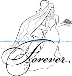 vector bride and groom