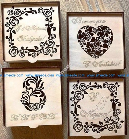 wedding box laser cut