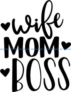wife mom boss T-shirt print image