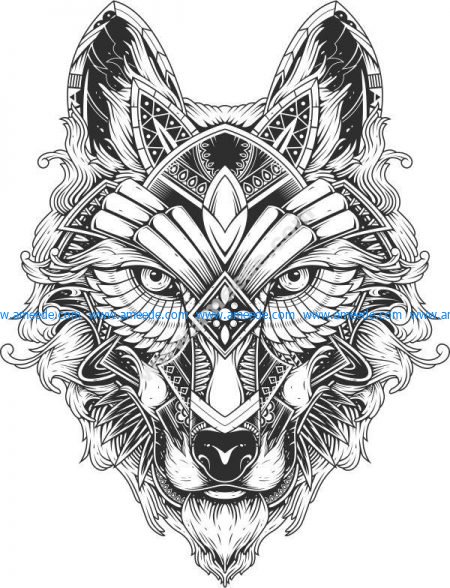 wolf art vector