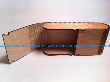 wooden box with eyeglasses