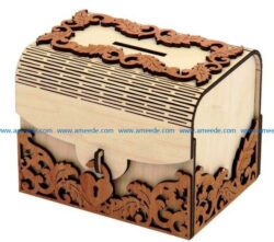Piggy bank with lock file cdr and dxf free vector download for Laser cut CNC