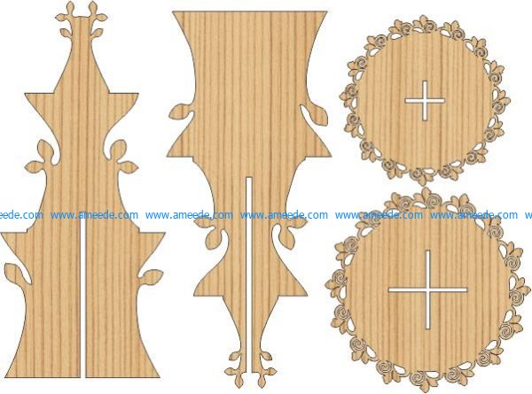 2 story flower display shelf free vector download for Laser cut CNC