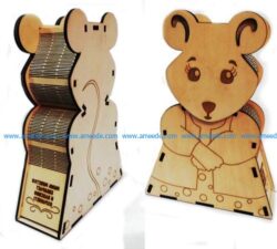 New year mouse box file cdr and dxf free vector download for Laser cut CNC