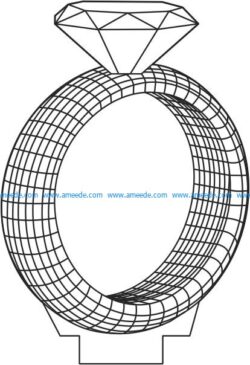 3D  DIAMOND RING LED LIGHT file cdr and dxf free vector download for printers or laser engraving machines