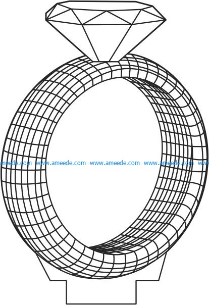 3D DIAMOND RING LED LIGHT file cdr and dxf free vector download for printers or laser engraving machines