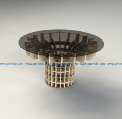 3d assembled wooden table file cdr and dxf free vector download for Laser cut CNC