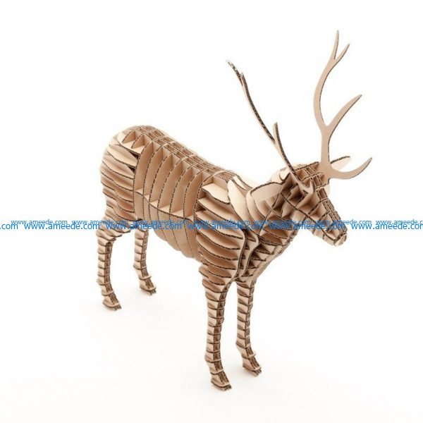 3d deer assembly model file cdr and dxf free vector download for Laser cut CNC