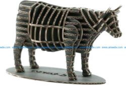 3d model wooden cow file cdr and dxf free vector download for Laser cut CNC