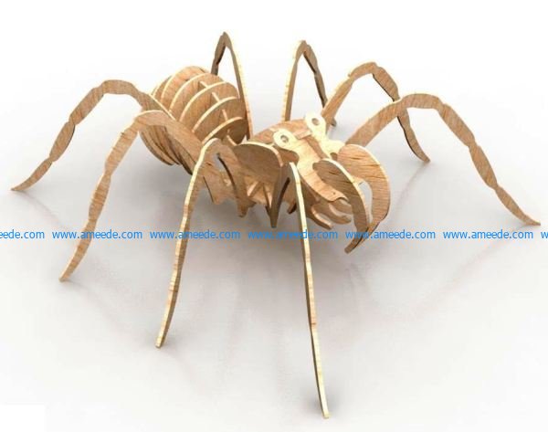 3d spider assembly model file cdr and dxf free vector download for Laser cut CNC