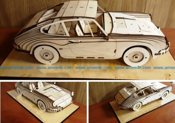 4-seat car model file cdr and dxf free vector download for Laser cut CNC