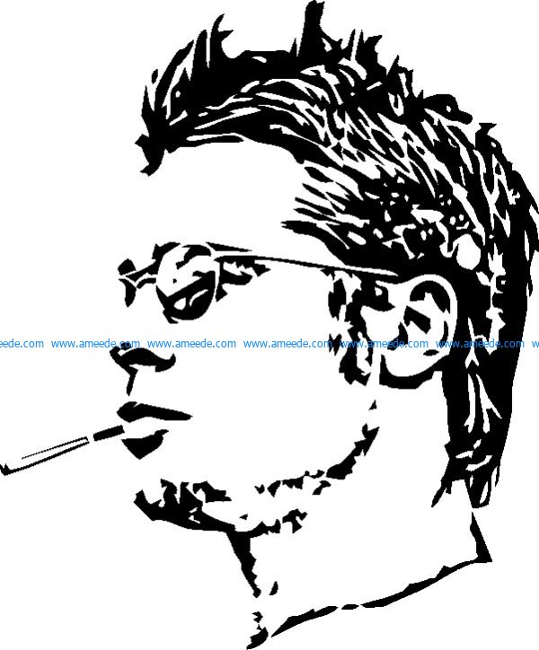 Actor Brad Pitt file cdr and dxf free vector download for laser ...