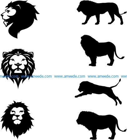 African lions symbol file cdr and dxf free vector download for Laser cut plasma