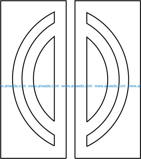 Arc motifs door design file cdr and dxf free vector download for CNC cut