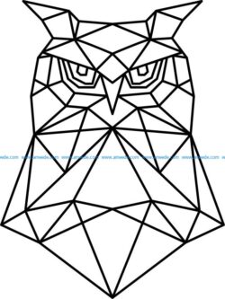 Artistic owl head file cdr and dxf free vector download for Laser cut plasma