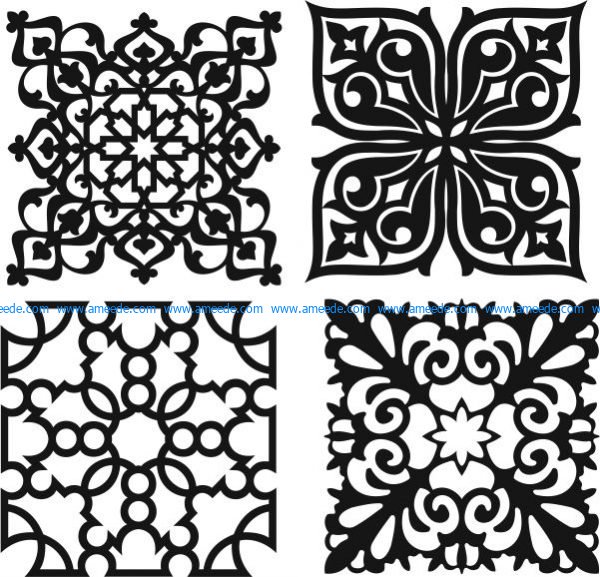 Beautiful decorative pattern file cdr and dxf free vector download for Laser cut CNC