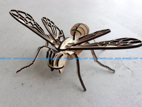 Bee assembly model file cdr and dxf free vector download for Laser cut CNC