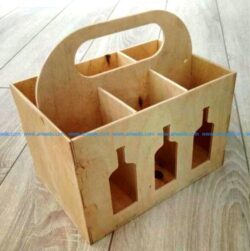 Beer Box Caddy file cdr and dxf free vector download for Laser cut CNC