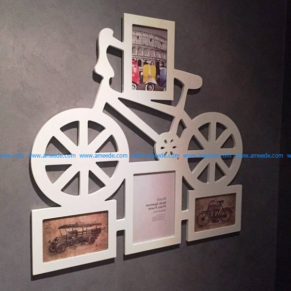Bicycle photo frame file cdr and dxf free vector download for Laser cut CNC