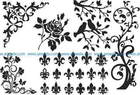 Birds and trees file cdr and dxf free vector download for print or laser engraving machines