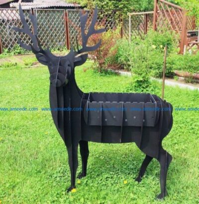 Black deer assembly model file cdr and dxf free vector download for Laser cut CNC