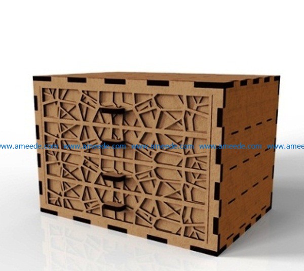 Box with drawers file cdr and dxf free vector download for Laser cut CNC