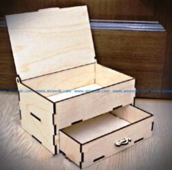 Box with drawers file cdr and dxf free vector download for Laser cut CNC