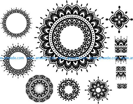 Buddhist art pattern file cdr and dxf free vector download for Laser