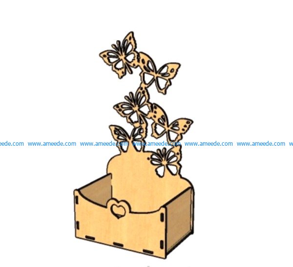 Butterflies fly out of a wooden box file cdr and dxf free vector download for Laser cut plasma