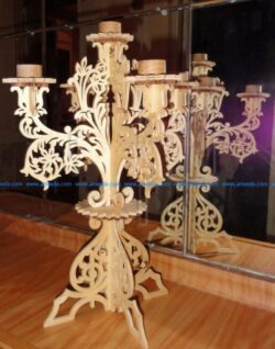 Candle stand file cdr and dxf free vector download for Laser cut CNC