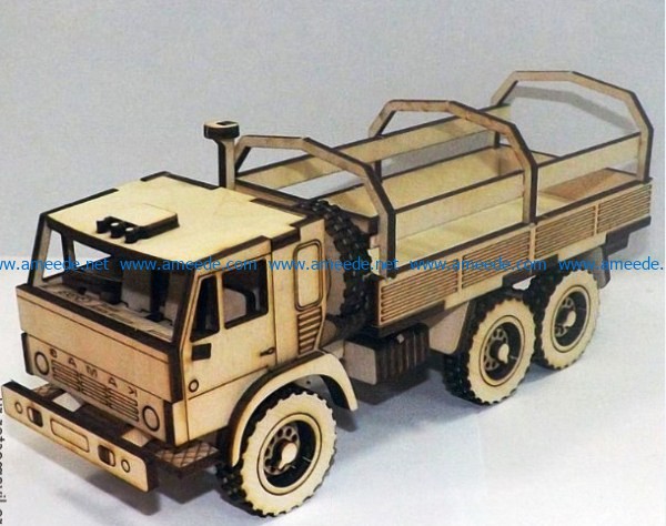 Car model Kamaz file cdr and dxf free vector download for Laser cut CNC