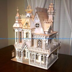 Castle assembly model file cdr and dxf free vector download for Laser cut CNC