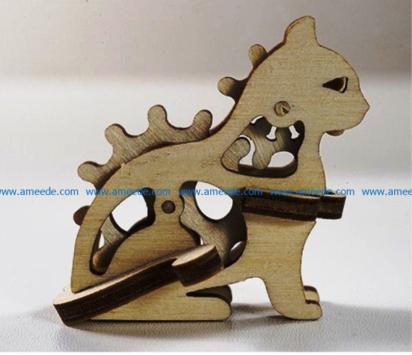 Cat assembly model file cdr and dxf free vector download for Laser cut CNC