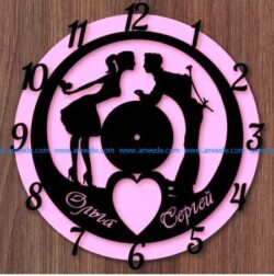 Chasy Para clock file cdr and dxf free vector download for Laser cut CNC